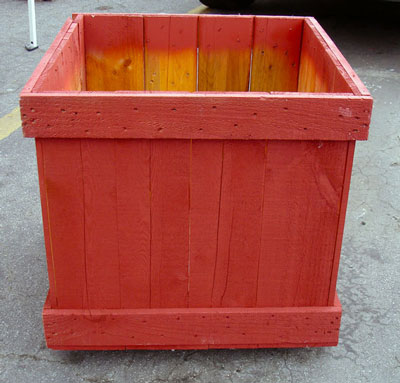 Garden box planter made from a repurposed shipping crate